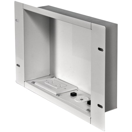 Peerless-Av In-Wall Metal Box with Knockout and Power Outlet IBA2AC-W